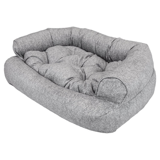 Snoozer Luxury Overstuffed Dog Pet Sofa Large Gray Palmer Dove (20 L x 26 W x 11 H)