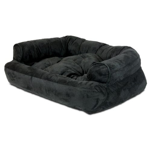 Snoozer Pet Products Luxury Overstuffed Dog Bed W/Removable Cover, Black, X-Large (27.5 W x 23.5 D x 12 H)