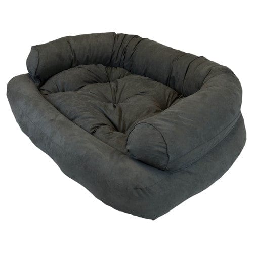 Snoozer Luxury Micro Suede Overstuffed Pet Dog Sofa Anthracite, X-Large, Black