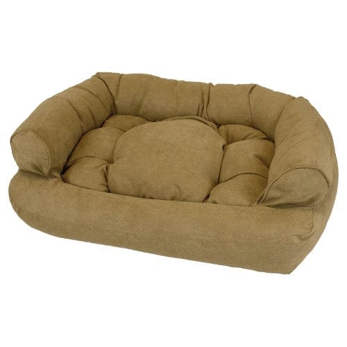 Snoozer Luxury Micro Suede Overstuffed Pet Dog Sofa Camel, X-Large, Brown