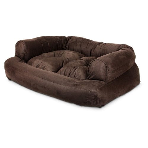 Snoozer Luxury Micro Suede Overstuffed Pet Dog Sofa Hot Fudge, X-Large (24 L x 34 W x 13 H)
