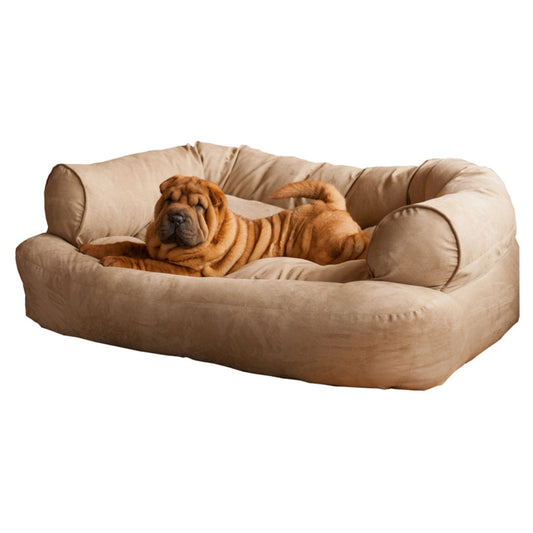 Snoozer Overstuffed Luxury Pet Dog Sofa, Small, Buckskin (14 L x 19 W x 8 H)