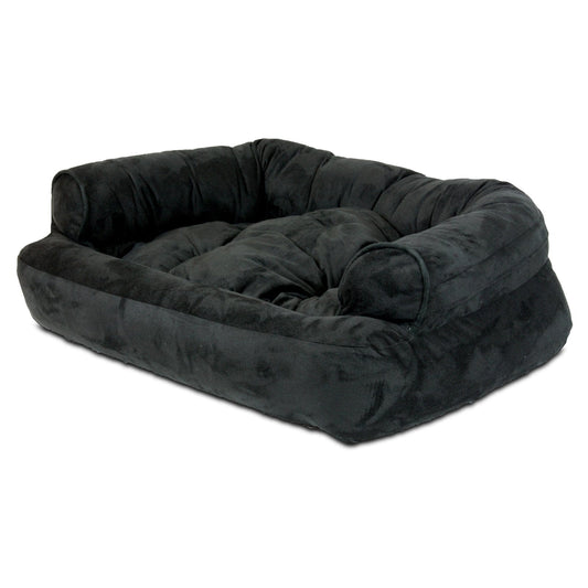 Snoozer Pet Products Luxury Overstuffed Dog Bed W/Removable Cover, Black, Small (14.5 W x 10.5 D x 8 H)