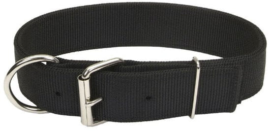Coastal Pet Macho Dog Double-Ply Nylon Collar with Roller Buckle 1.75" Wide Black Media 1 of 14