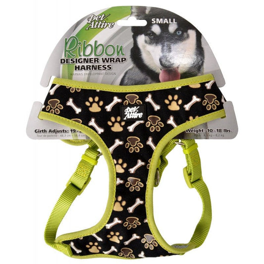 Coastal Pet Attire Ribbon Designer Wrap Adjustable Dog Harness Brown Paw and Bones Media 1 of 1