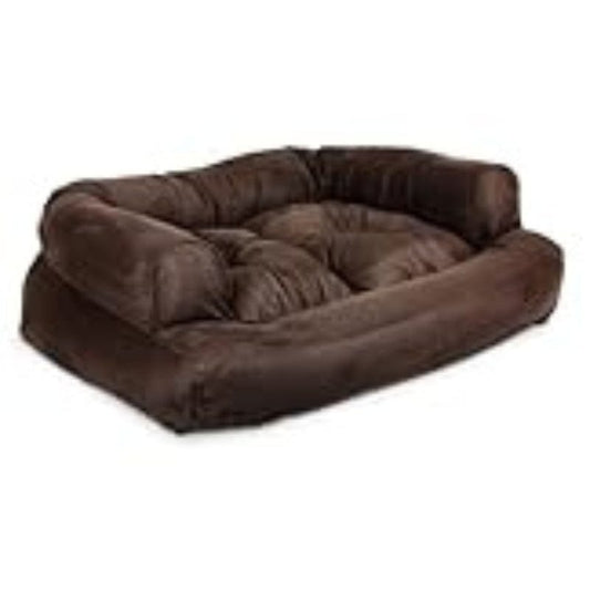 Snoozer Luxury Micro Suede Overstuffed Pet Dog Sofa Dark Brown - Small (14" L X 19" W X 8" H)