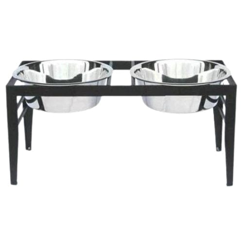 Chariot Double Elevated Dog Bowls - Large/Black