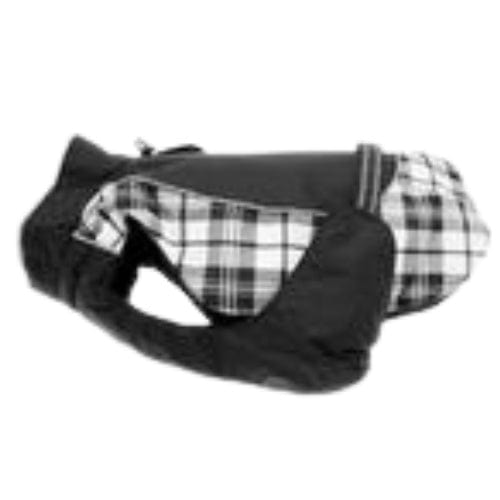 Alpine All-Weather Dog Coat- Black and White Plaid X-Small to 5X-Large