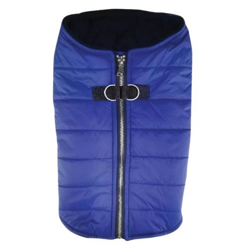 Zip-up Dog Puffer Vest - Navy Blue X-Small to X-Large