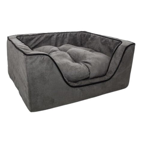 Snoozer SN-21472 Luxury Square Dog Pet Bed - Extra Large-Anthracite-Black (27.5 W x 23.5 D x 12 H)