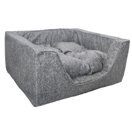 Snoozer Premium Micro Suede Square Dog Bed Palmer Dove, Medium (23" L X 19" W X 12" H)