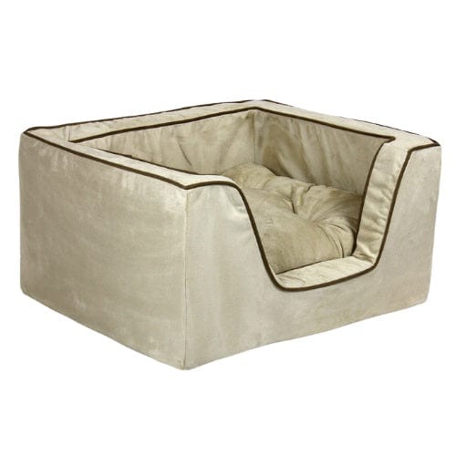 Snoozer SN-21275 Luxury Square Dog Pet Bed - Medium-Buckskin-Java (19 W x 15 D x 12 H)