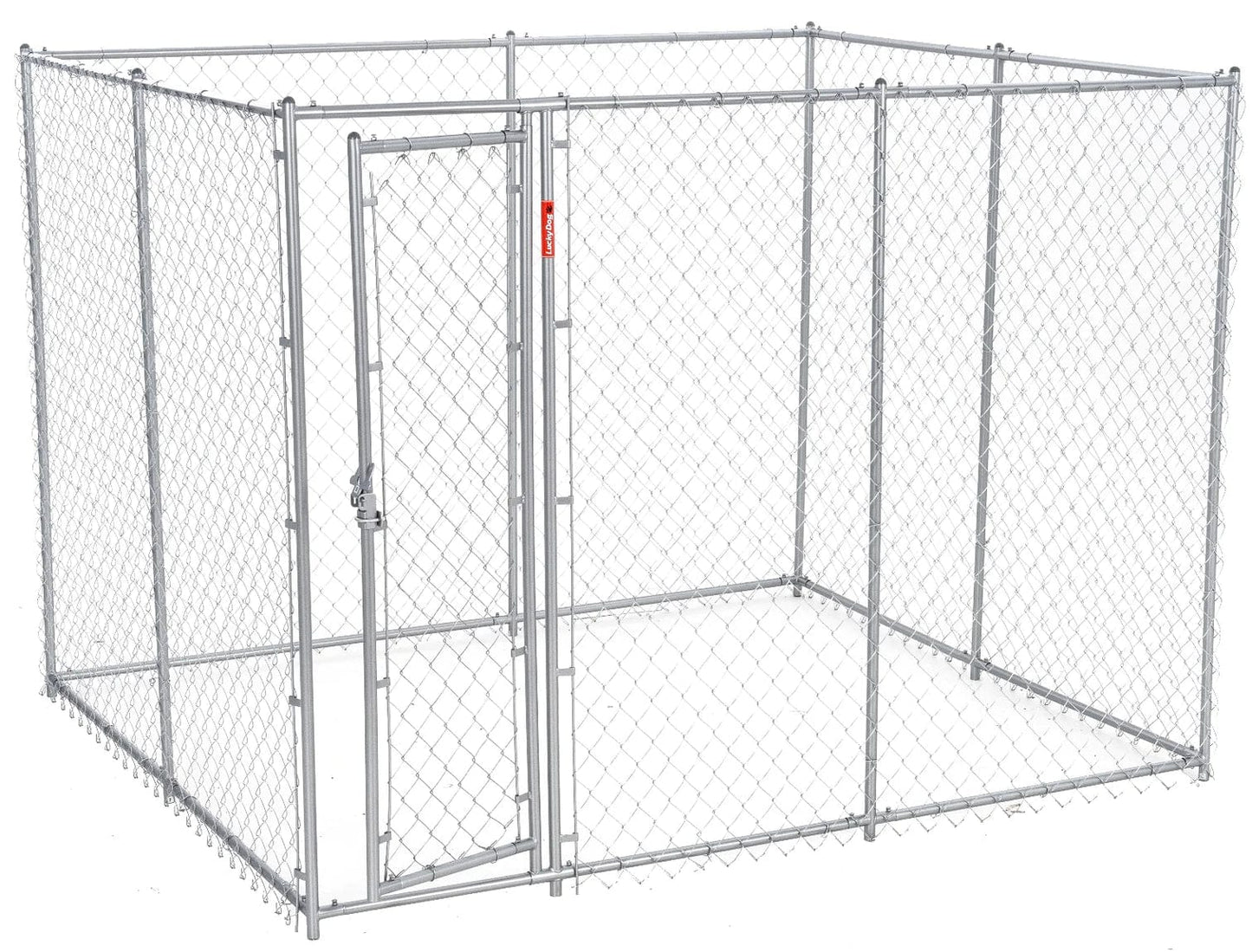 Lucky Dog Galvanized Chain Link w/PC Frame Kit in a Box 10'L x 5'W x 6'H