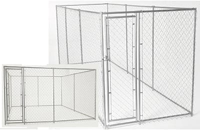 Lucky Dog Galvanized Chain Link w/PC Frame Kit in a Box 10'L x 5'W x 6'H