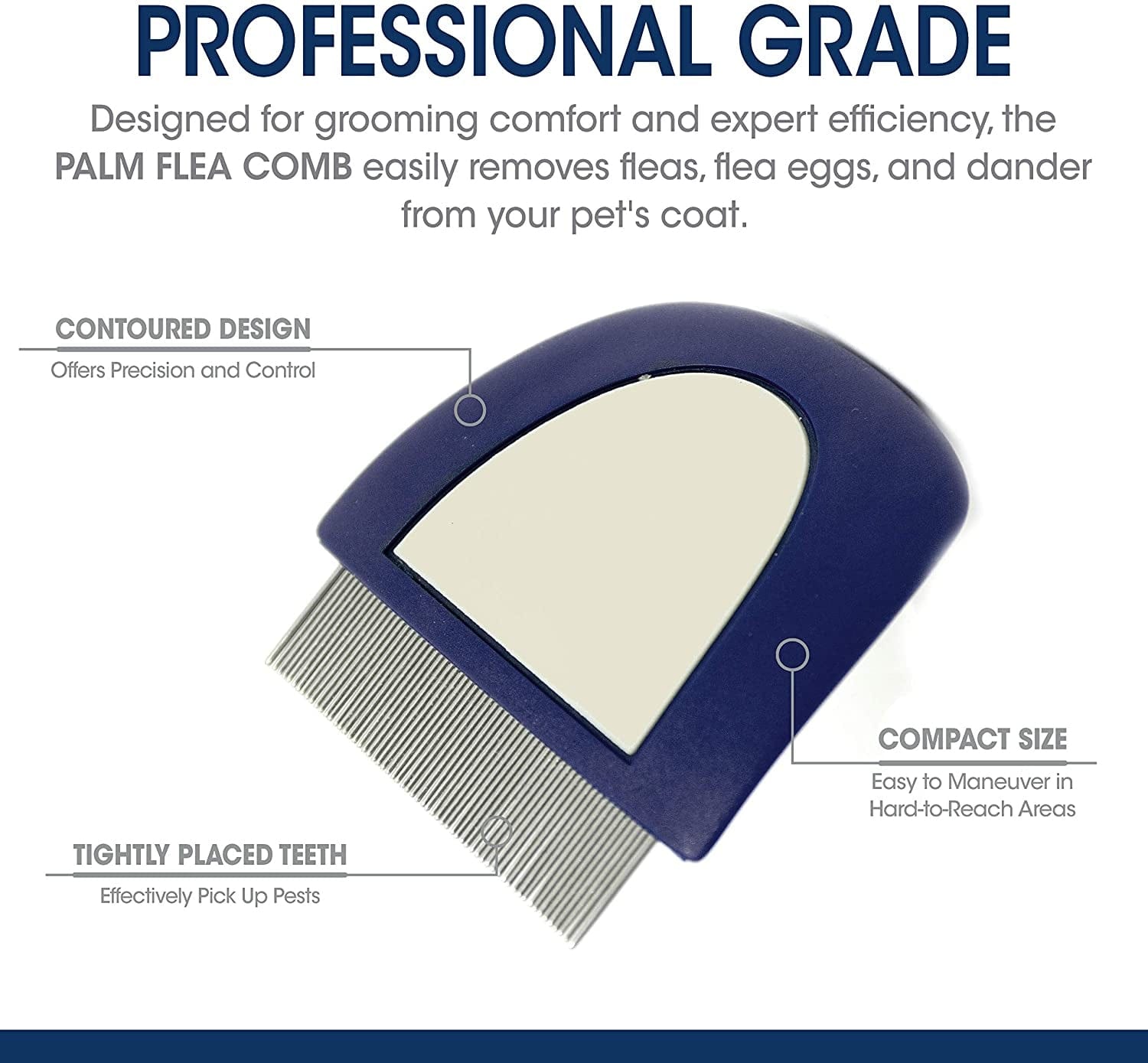 Four Paws Magic Coat Professional Series Palm Flea Comb for Dogs Media 3 of 6