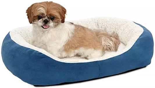 MidWest Quiet Time Boutique Cuddle Bed for Dogs Blue Media 1 of 3