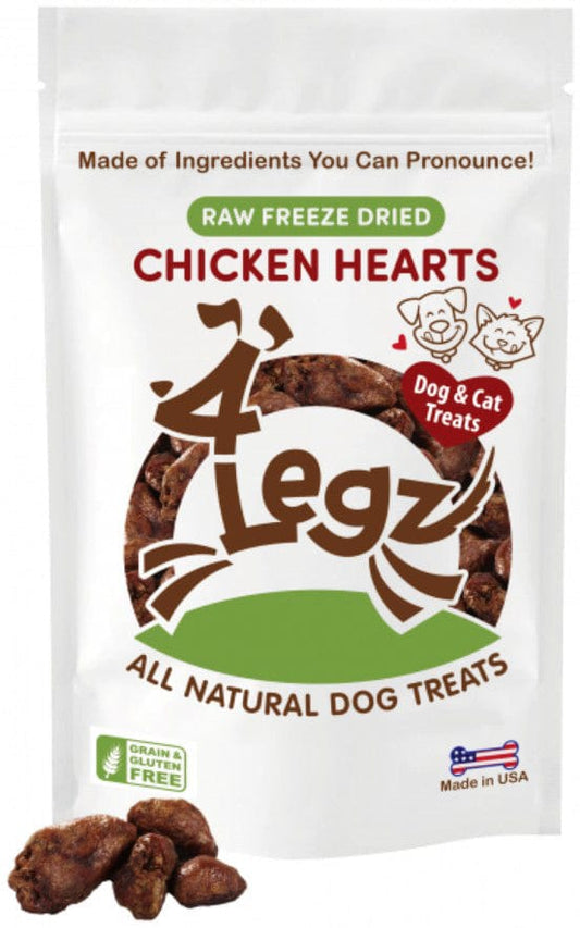 4Legz Freeze Dried Chicken Hearts Dog Treats Media 1 of 1