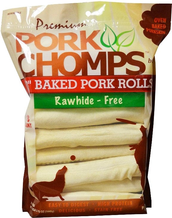 Pork Chomps Baked Pork Rolls Dog Treats Large Media 1 of 2