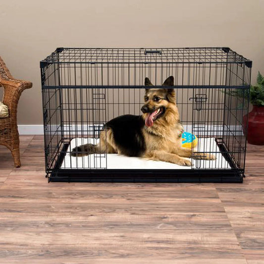 Lucky Dog Extra Large Double-Door Dog Crate with Sliding Doors, 54" L X 37" W X 40" H