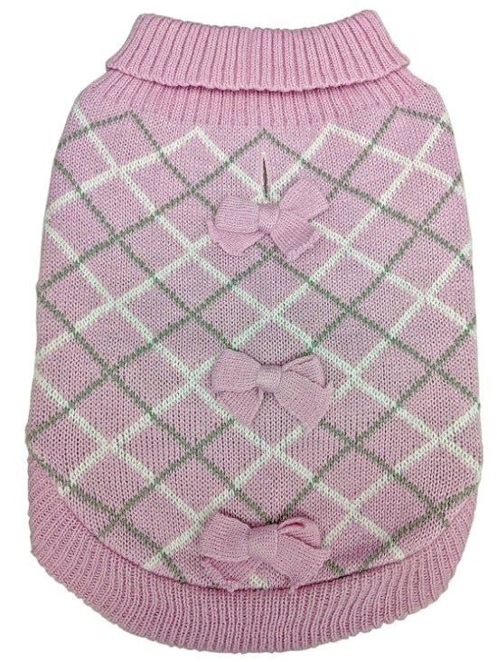 Fashion Pet Pretty in Plaid Dog Sweater Pink Media 3 of 3