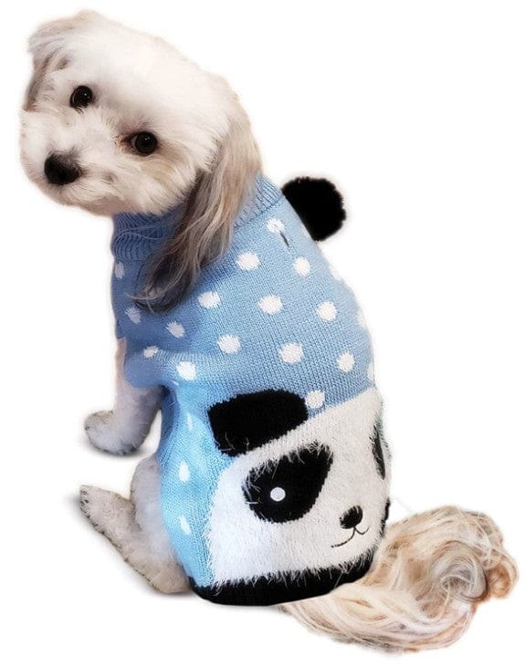 Fashion Pet Panda Dog Sweater Blue Media 2 of 2