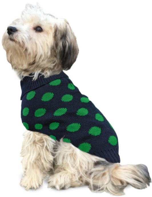 Fashion Pet Contrast Dot Dog Sweater Green Media 1 of 2