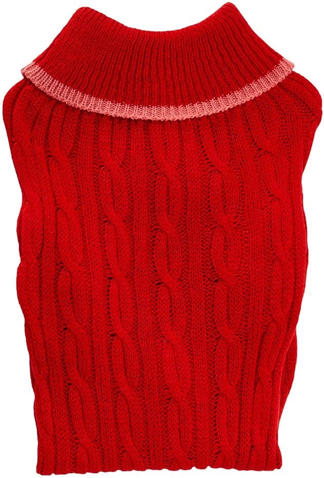 Fashion Pet Classic Cable Knit Dog Sweaters Red Media 2 of 12