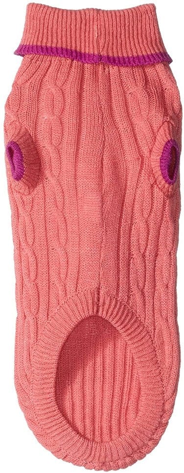 Fashion Pet Classic Cable Knit Dog Sweaters Pink Media 3 of 3