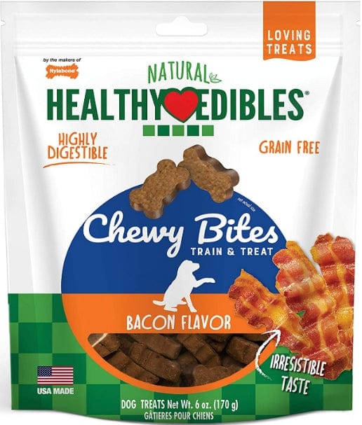 Nylabone Natural Healthy Edibles Bacon Chewy Bites Dog Treats Media 1 of 5