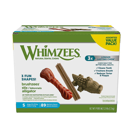 Whimzees Brushzees, Stix, Alligator Assorted Dental Dog Dental Chew Small Media 1 of 2
