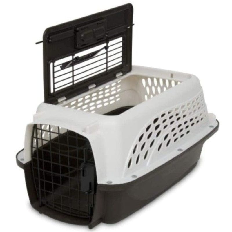 Petmate Two Door Top Load 19-Inch Pet Kennel, Metallic Pearl White and Coffee Grounds