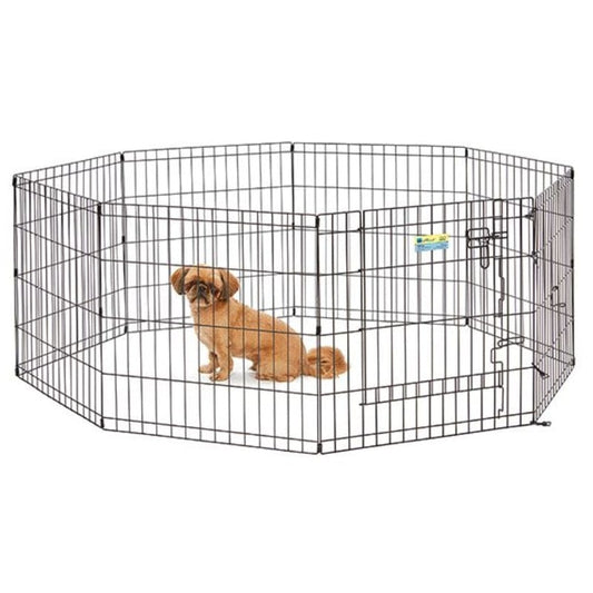 Midwest Black Contour Exercise Pen for Dogs, 24" H, X-Small