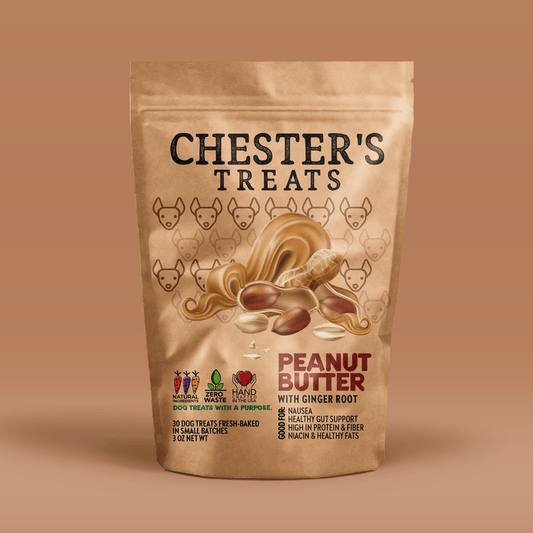 Chester's Peanut Butter & Ginger Dog Treats For Nausea, Circulatory Support