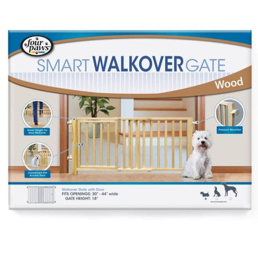 Four Paws Walk Over Wooden Dog Gate, 30-44" W by 18" H