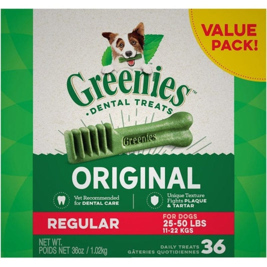 Greenies GR10104 25-50 Lbs Original Dental Dog Chews 36 Treats