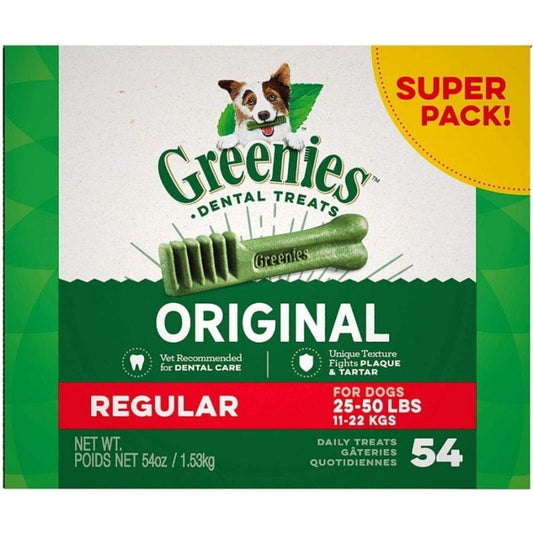 Greenies Original Regular Dental Dog Treats, 54 Oz., Count of 54