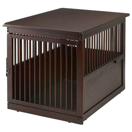 Richell Wooden End Table Crate, Large, Dark Brown