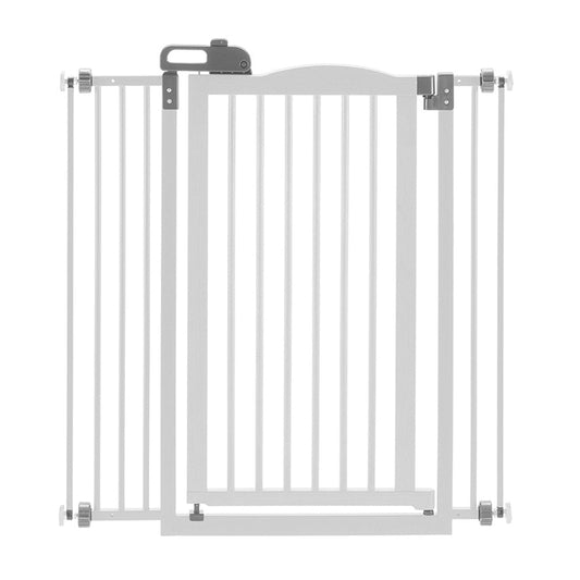 Richell Tall One-Touch White Pet Gate II, 36.4" x 38.4" x 2", 15.4 LBS